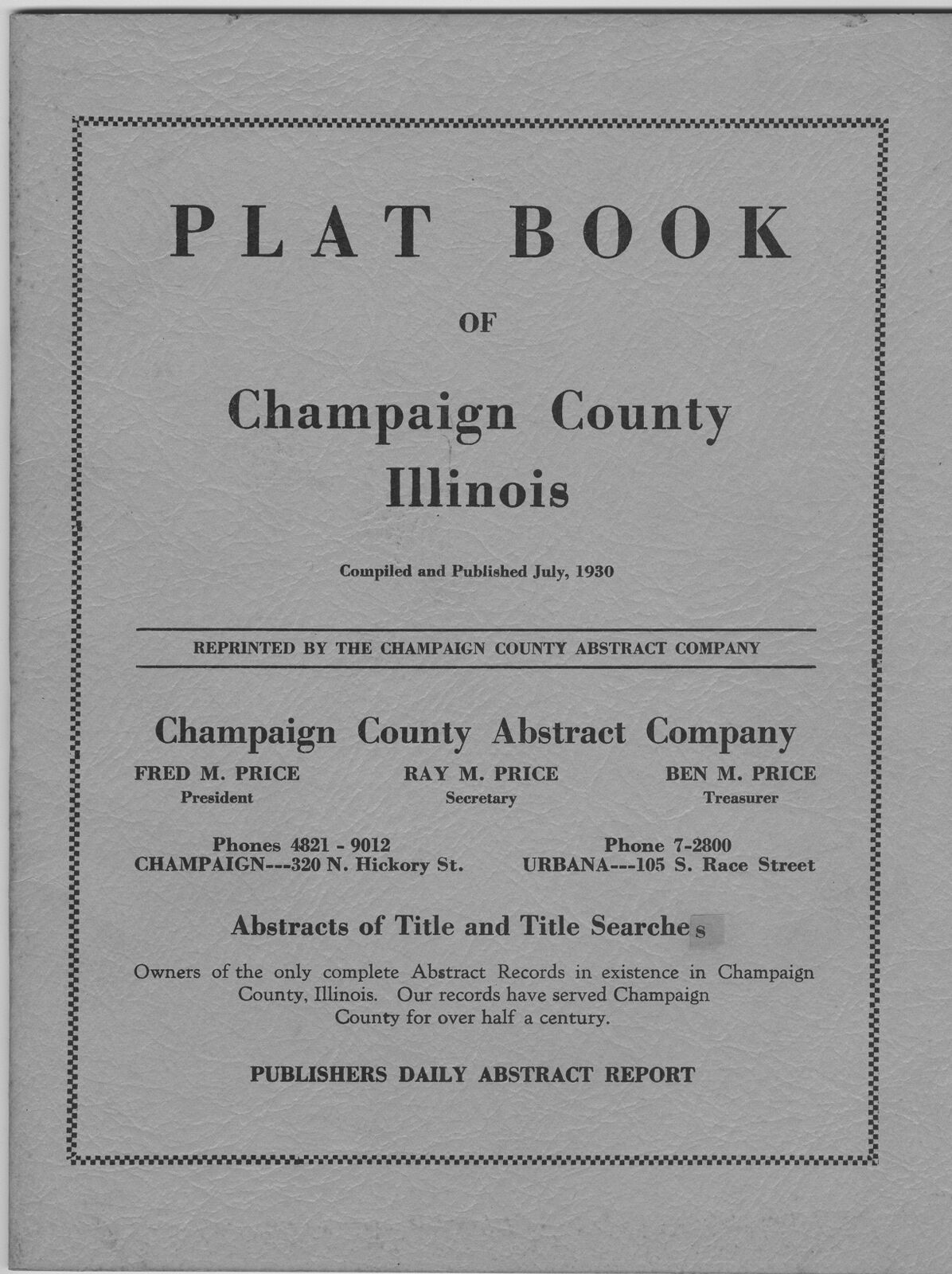 Champaign County Plat Map Champaign County Plat Book | Digital Collections At The University Of  Illinois At Urbana-Champaign Library