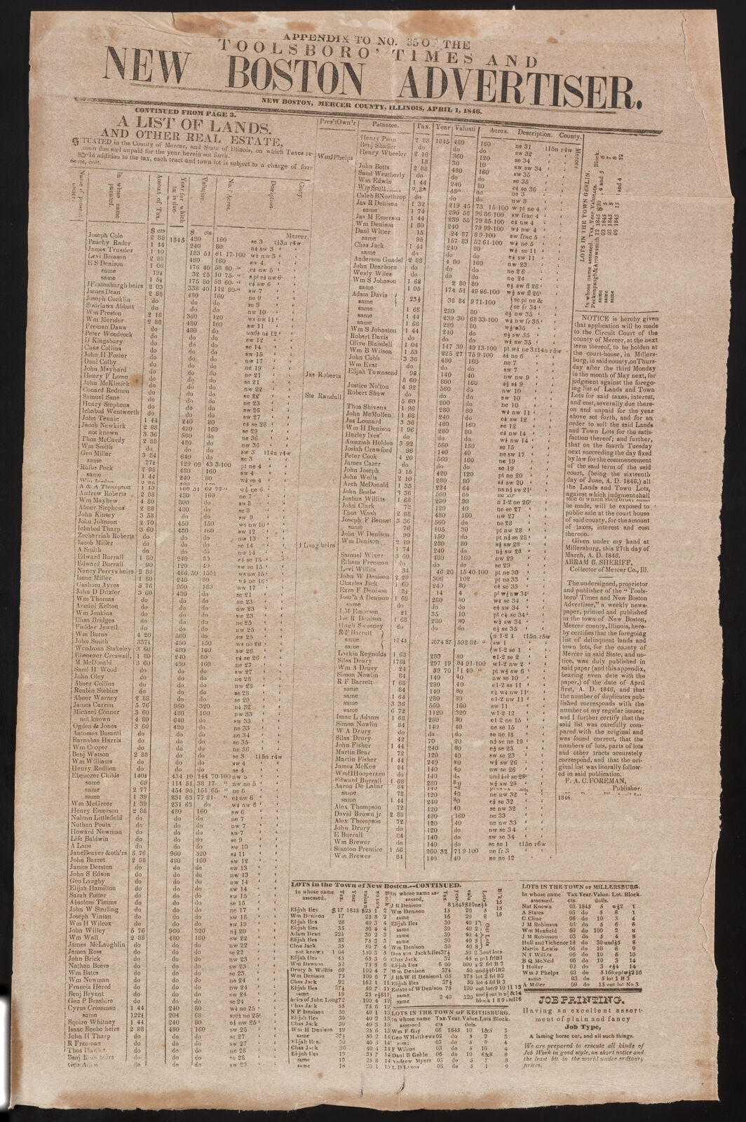 Mercer County tax list Digital Collections at the University of