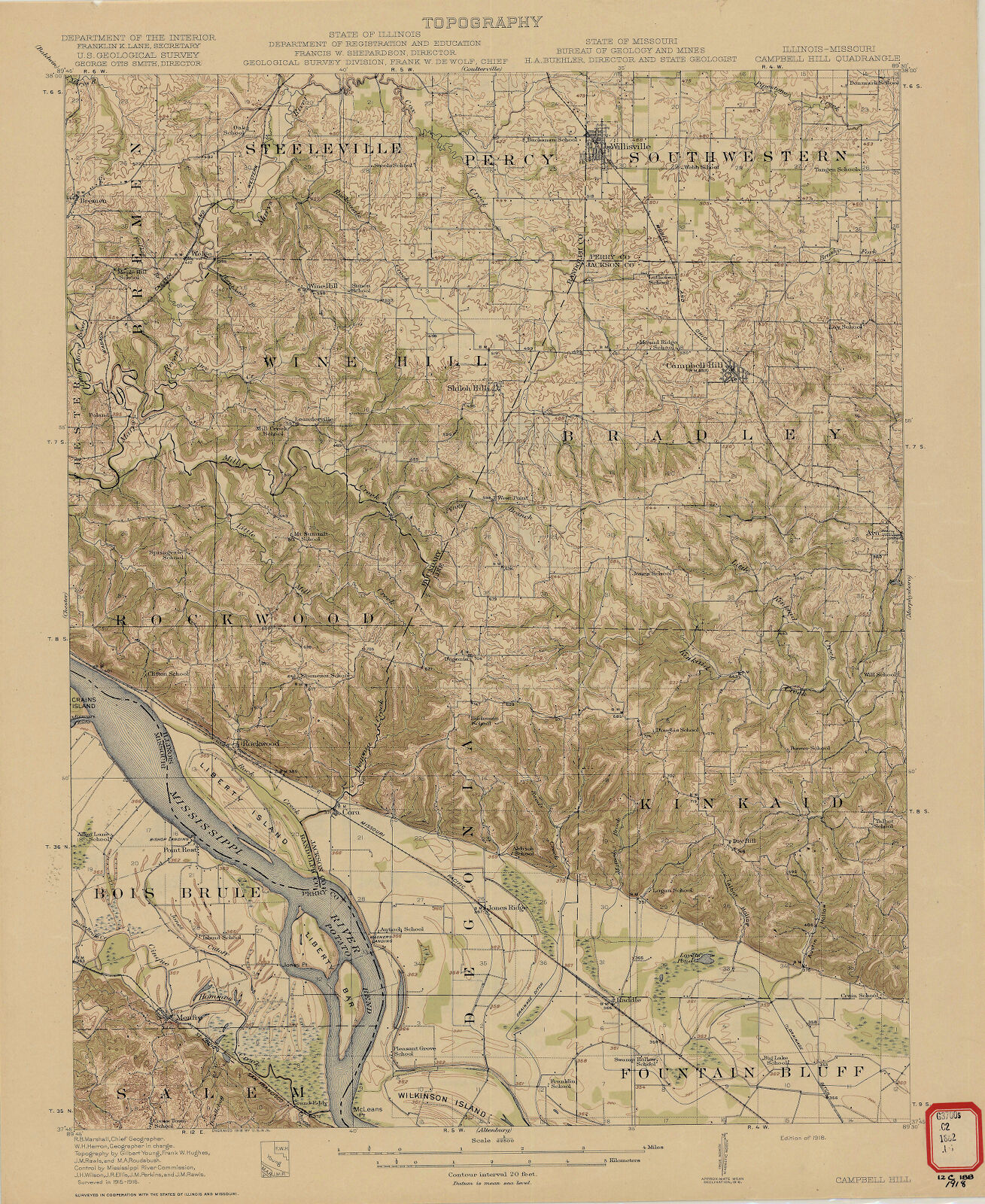 IllinoisMissouri, Campbell Hill quadrangle topography Digital