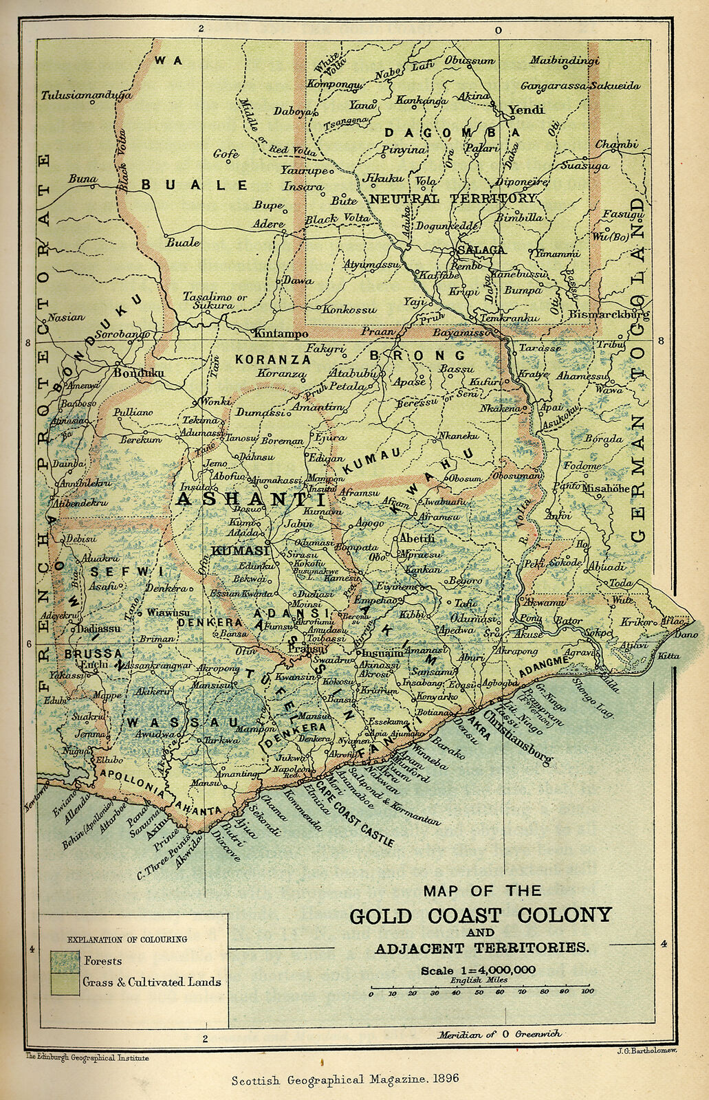 Map of the Gold Coast Colony and adjacent territories | Digital ...