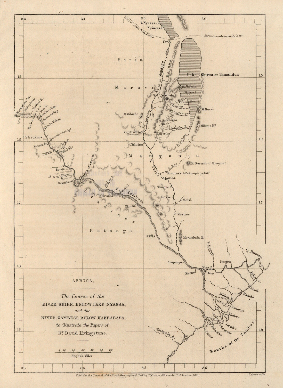 Africa, The Course of the River Shire, Below Lake Nyassa, and the River ...