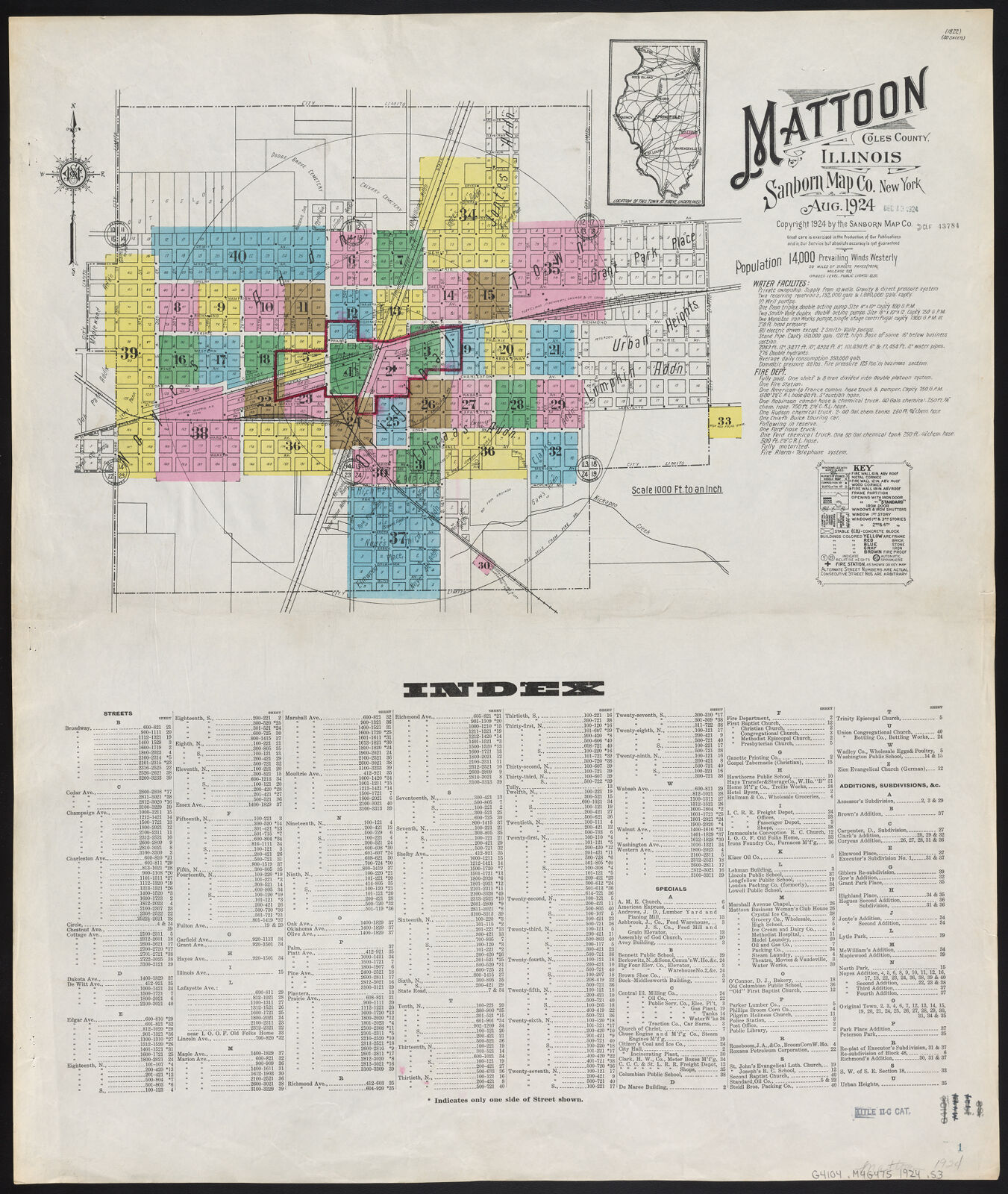 Mattoon Coles County Illinois Aug 1924 Digital Collections At The