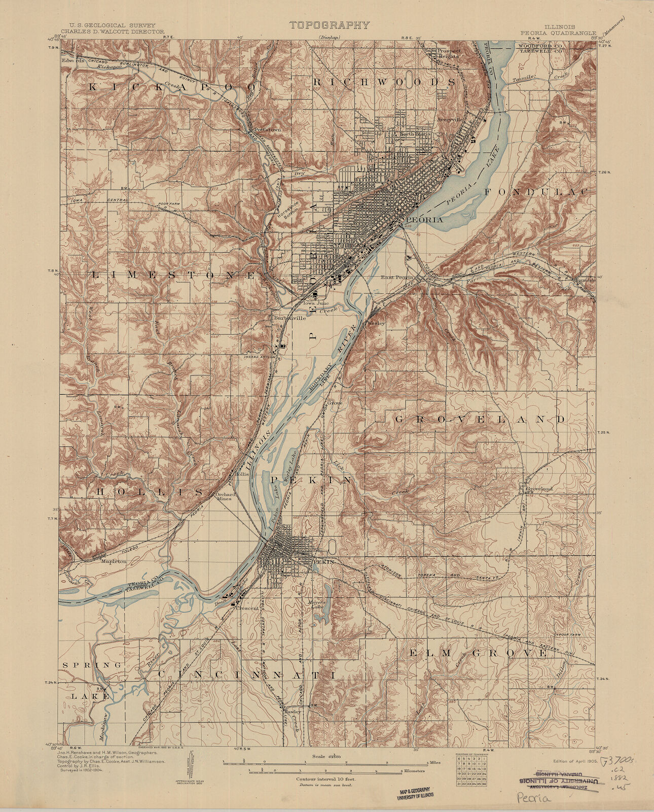 Illinois, Peoria quadrangle topography Digital Collections at the