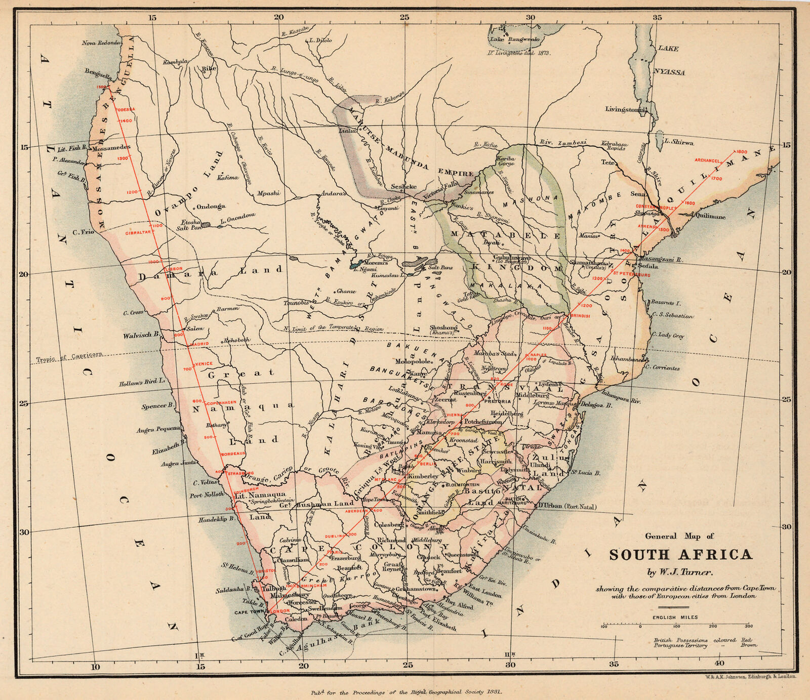 General Map of South Africa | Digital Collections at the University of ...