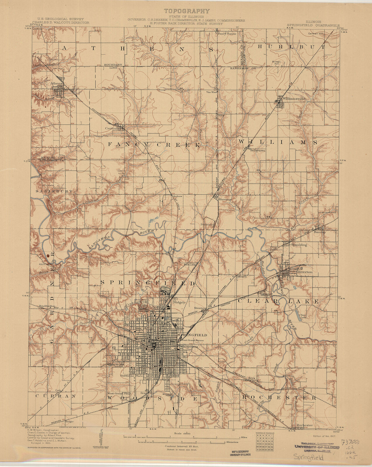 Illinois, Springfield quadrangle topography Digital Collections at