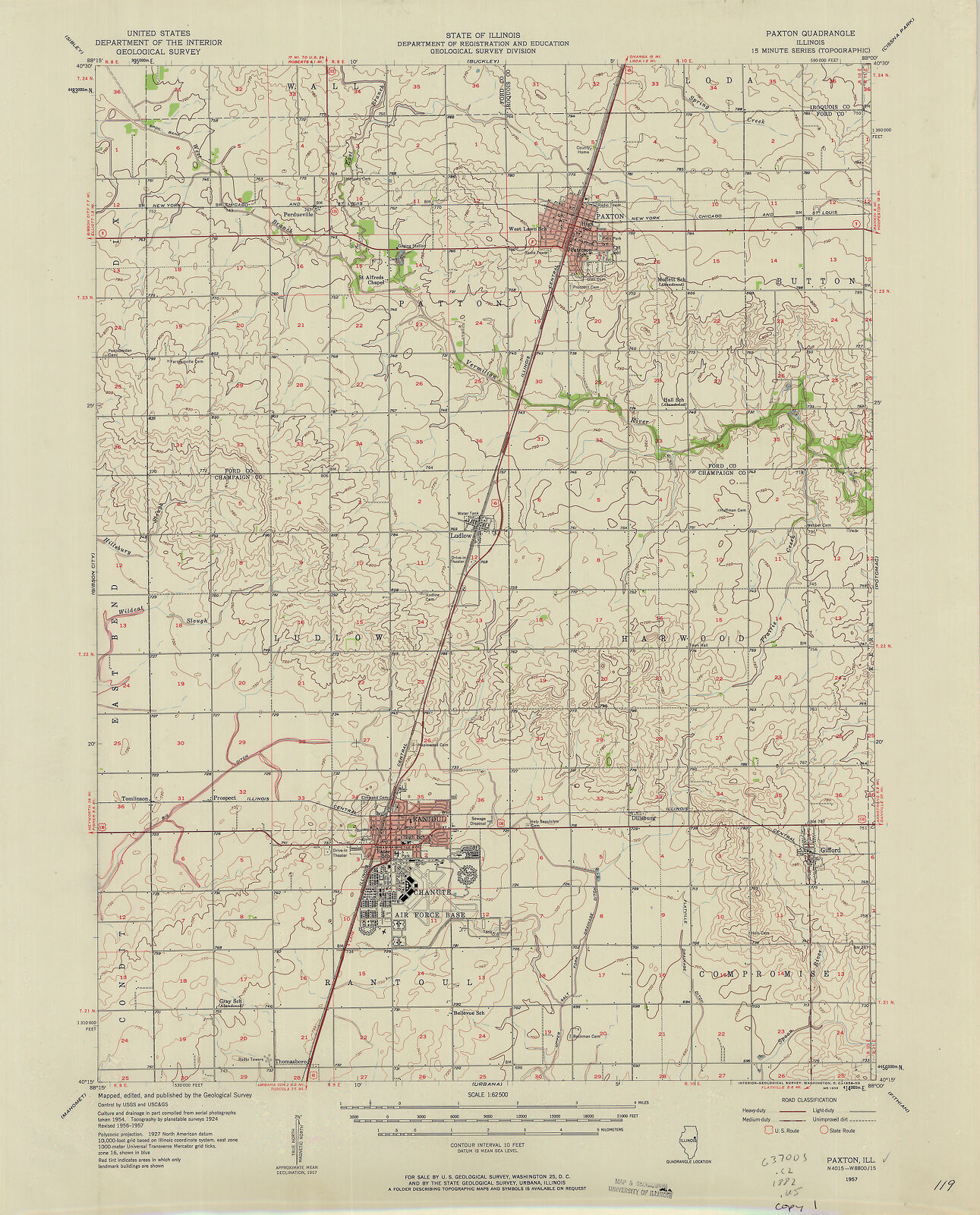 Paxton quadrangle, Illinois 15 minute series Digital Collections at