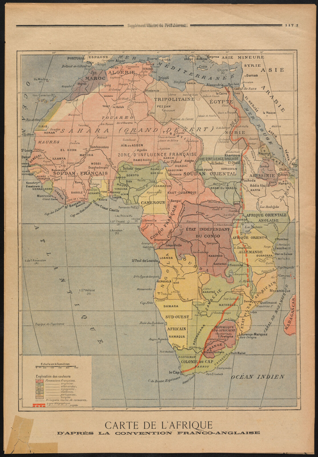 Carte de l'Afrique d'Après la Convention Franco-Anglaise | Digital ...