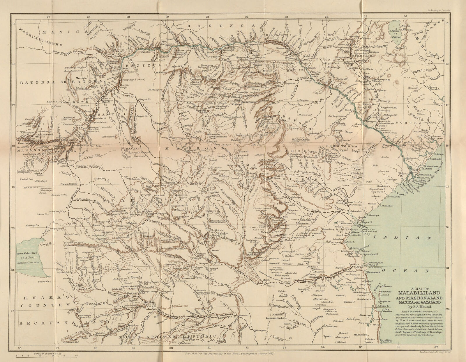 Map of Matabililand and Mashonaland, Manica and Gazaland | Digital ...