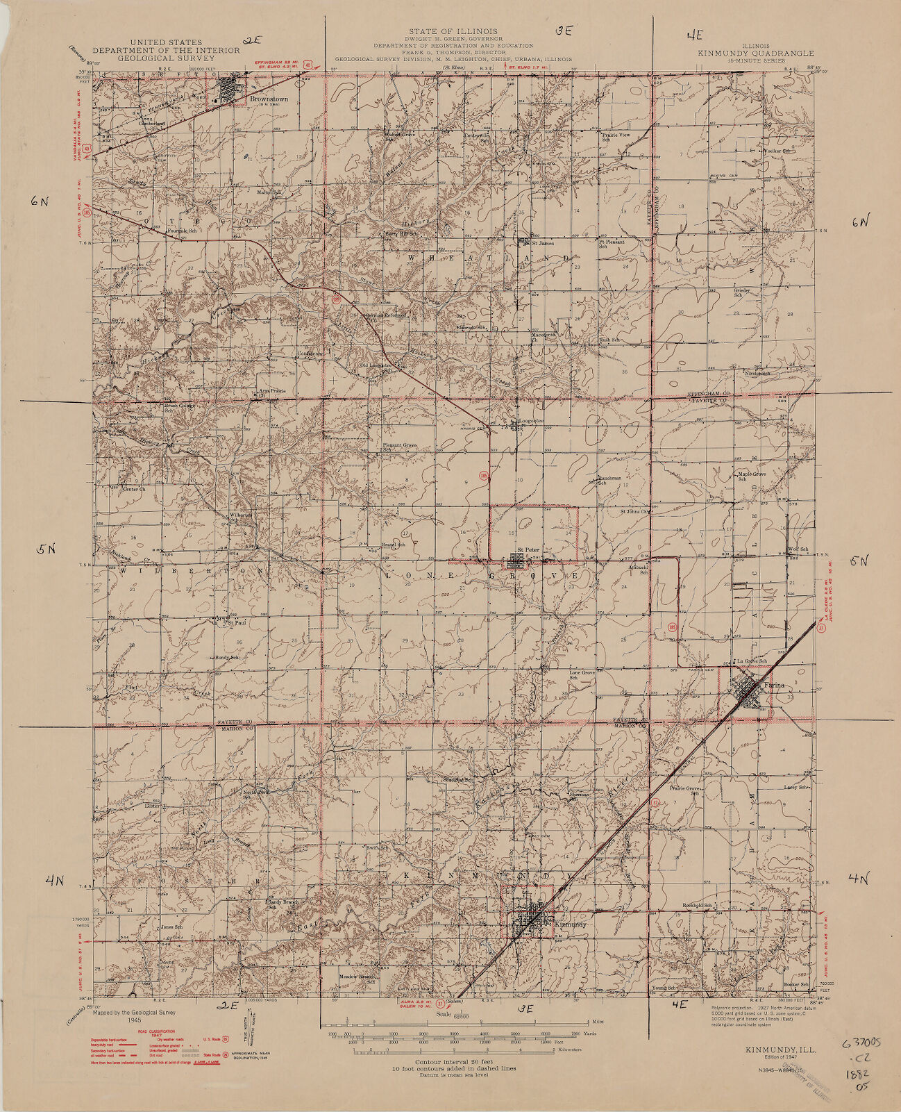 Illinois, Kinmundy quadrangle : 15-minute series | Digital Collections ...