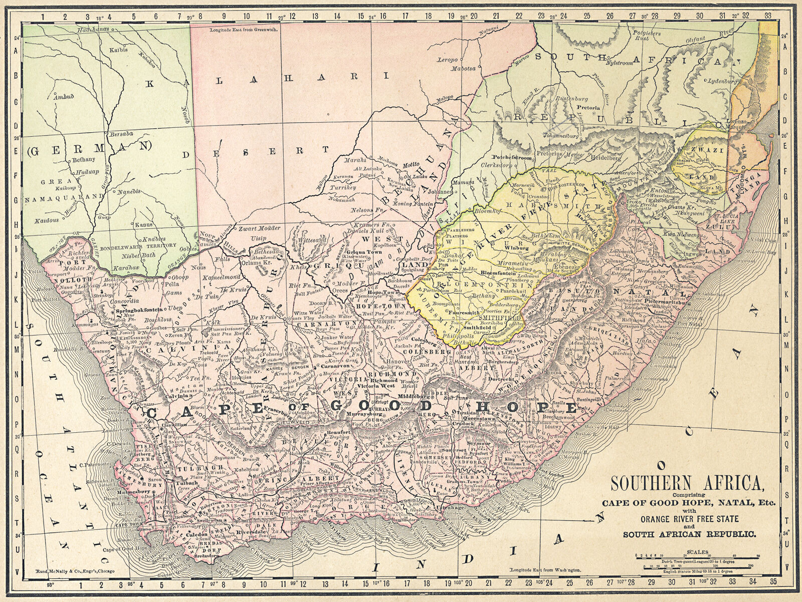 Southern Africa, comprising Cape of Good Hope, Natal ... Orange River Free State and South ...