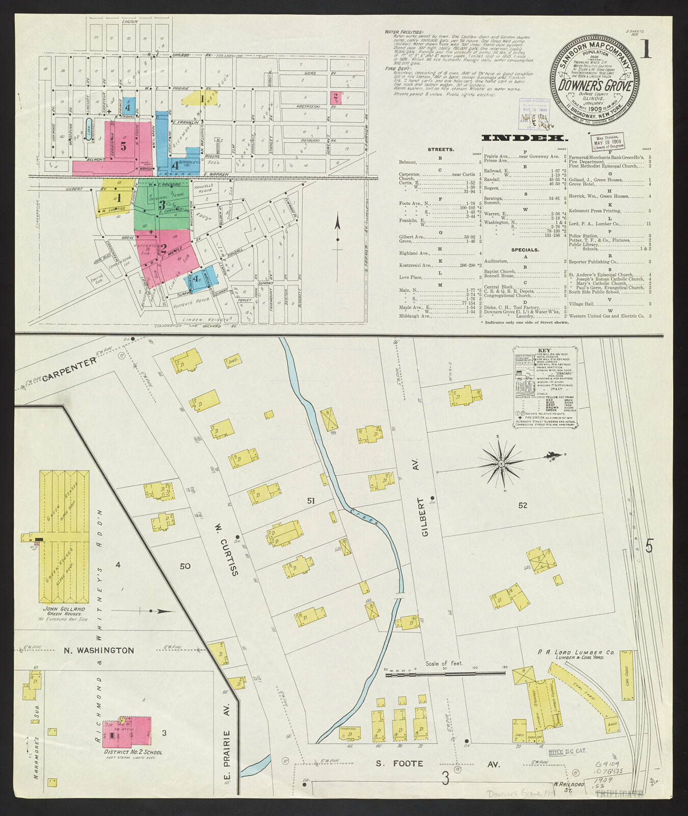 Downers Grove, DuPage County, Illinois, January 1909 | Digital ...