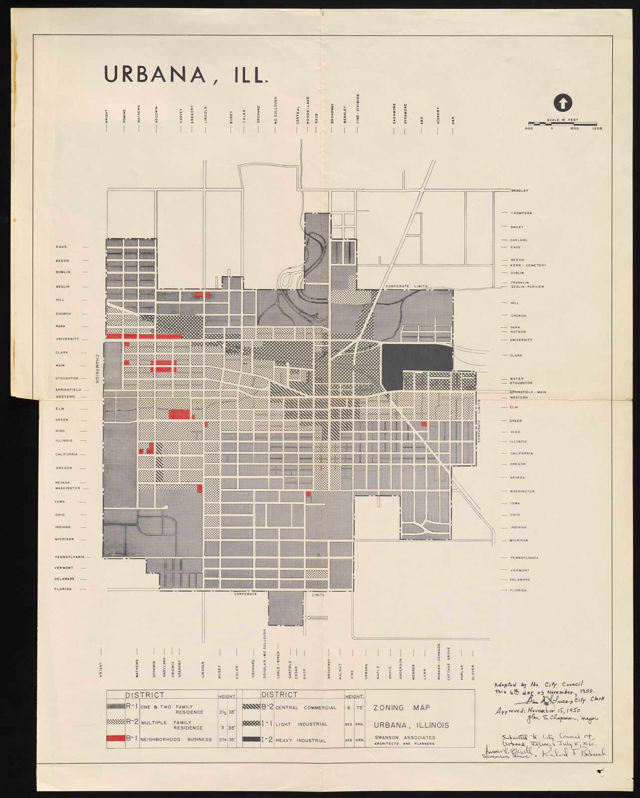 Zoning Map of Urbana, 1950 Digital Collections at the University of