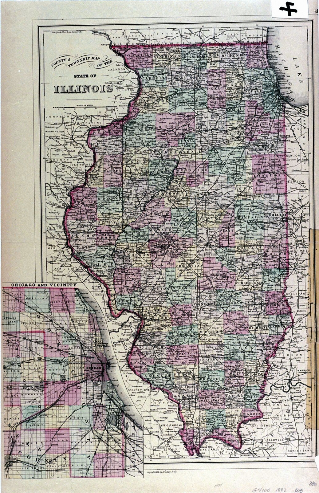 County And Township Map Of The State Of Illinois Digital Collections At The University Of 1276
