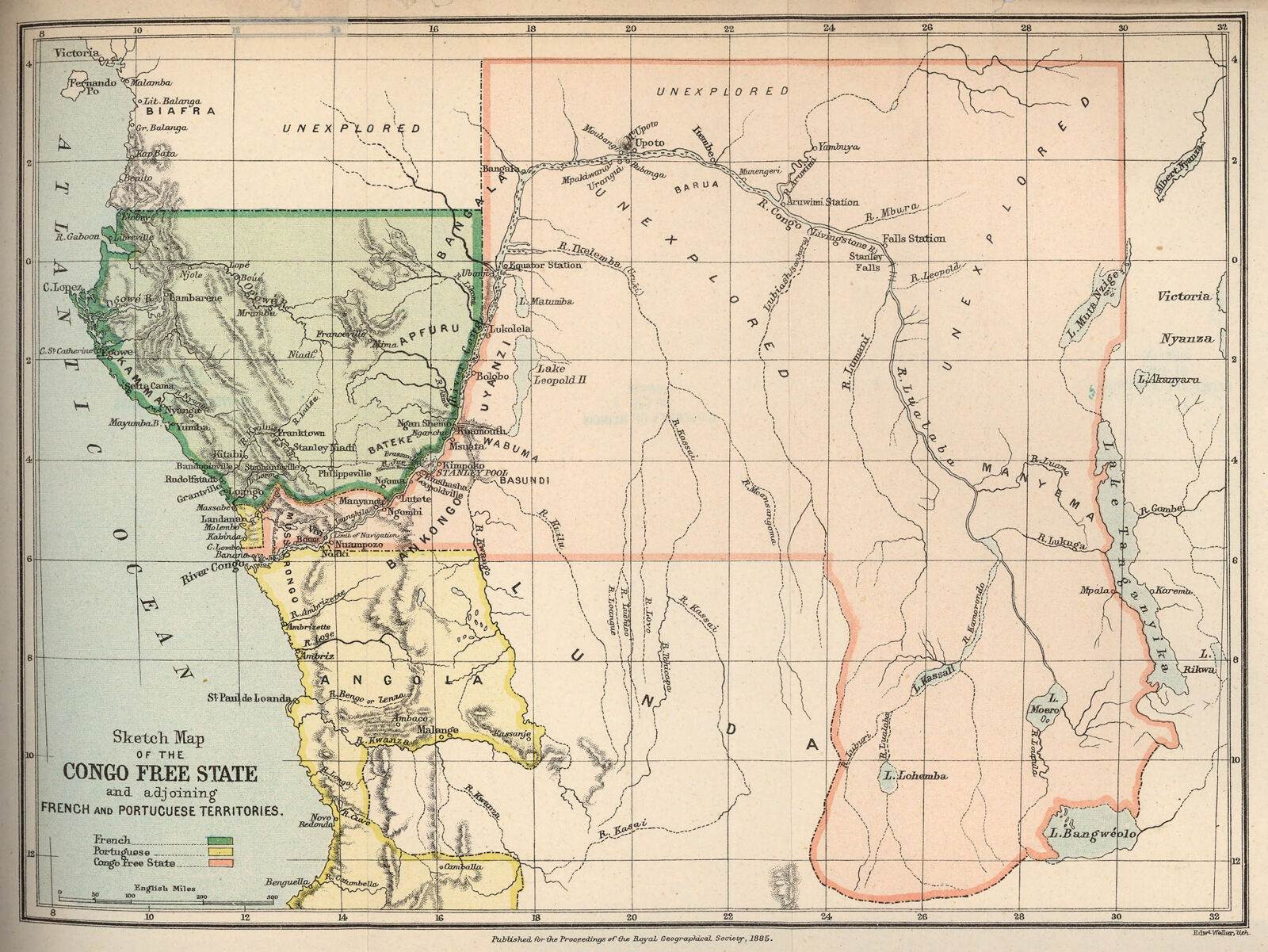 Sketch Map of the Congo Free State and adjoining French and Portugese ...