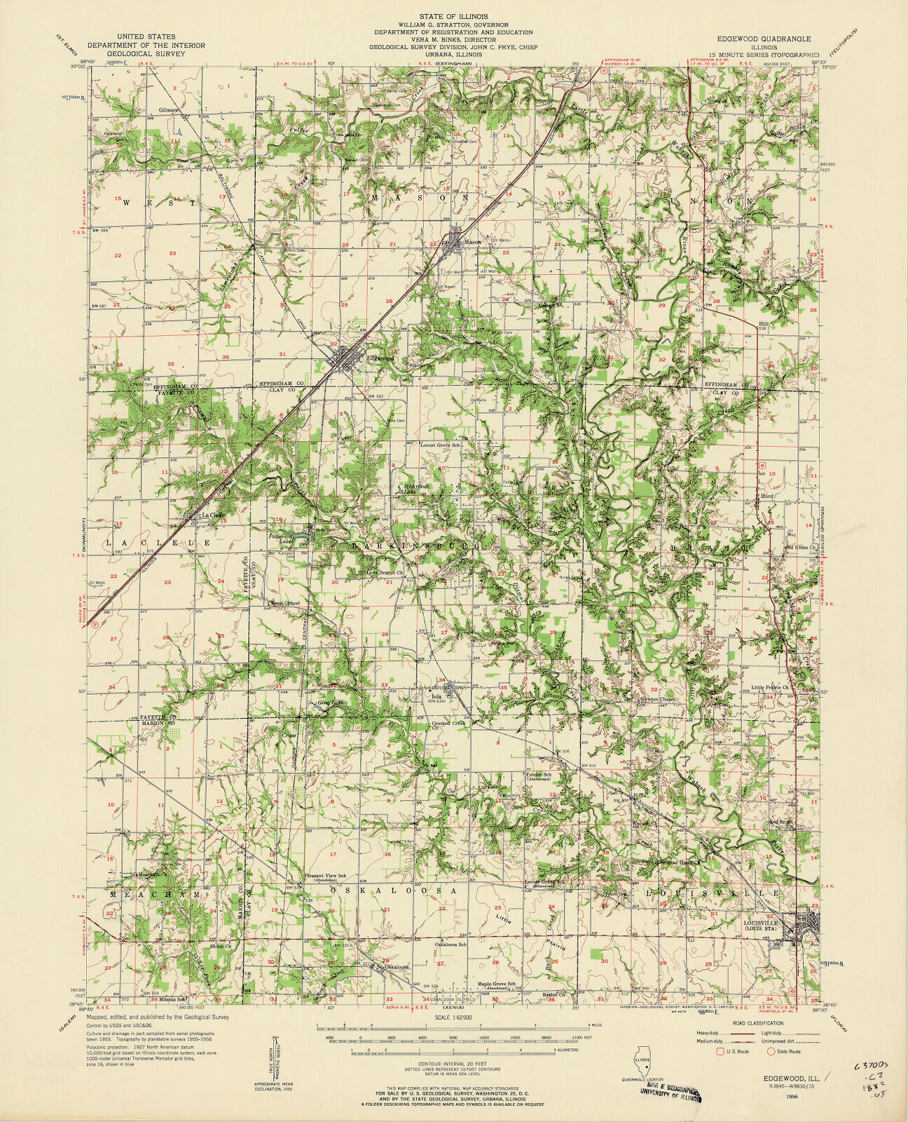 Edgewood quadrangle, Illinois : 15 minute series | Digital Collections ...