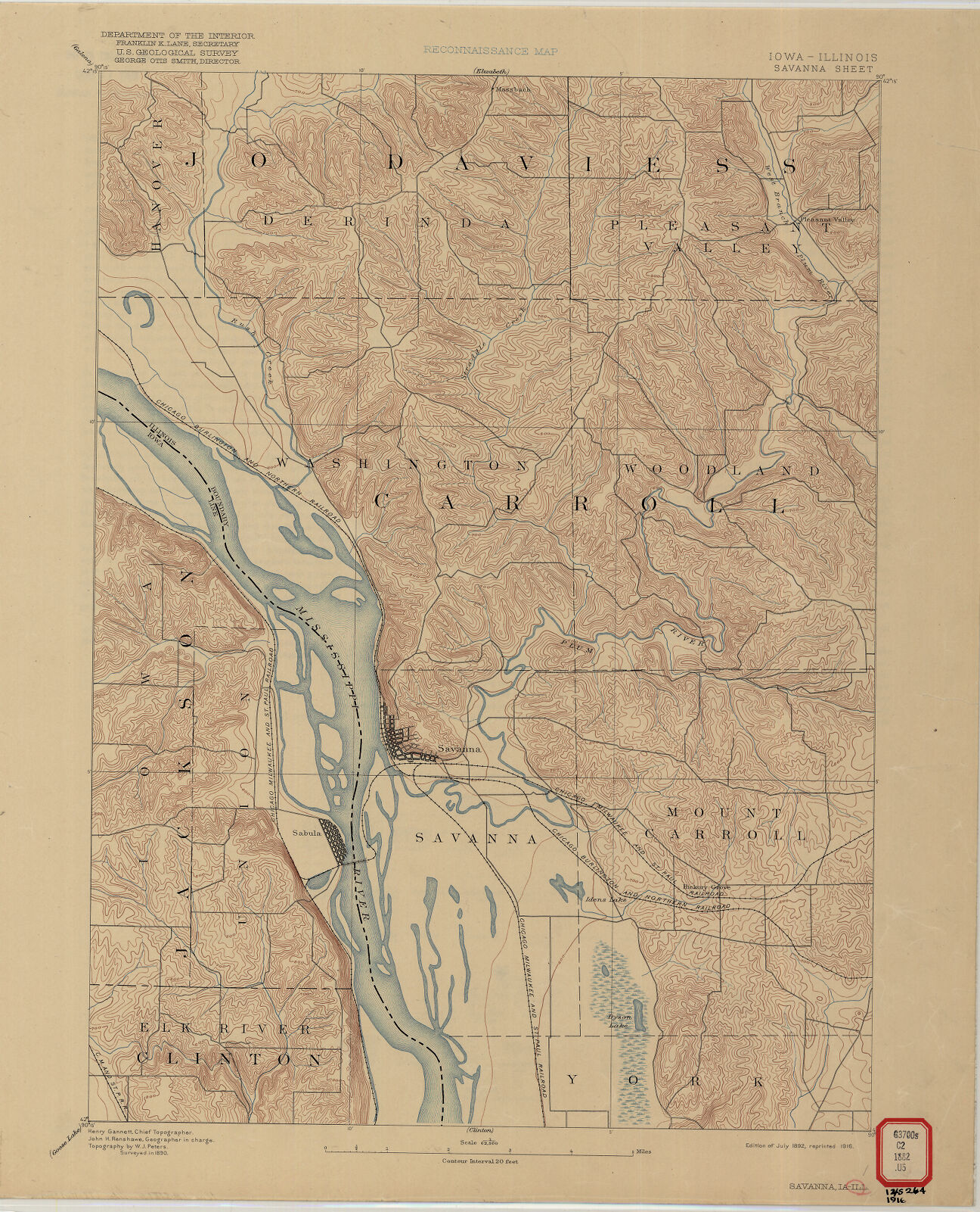 IowaIllinois, Savanna sheet reconnaissance map Digital Collections
