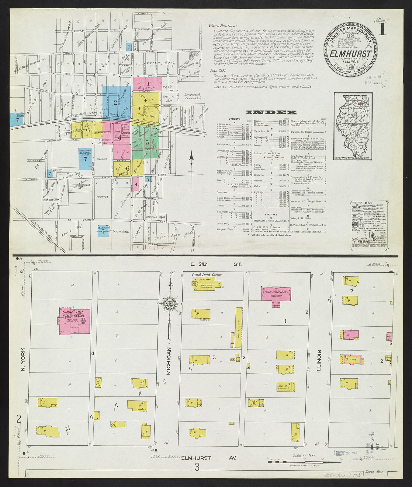 Elmhurst, DuPage County, Illinois, July 1918 | Digital Collections at ...