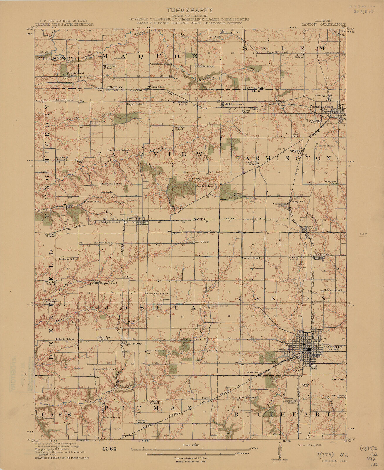 Illinois, Canton quadrangle topography Digital Collections at the