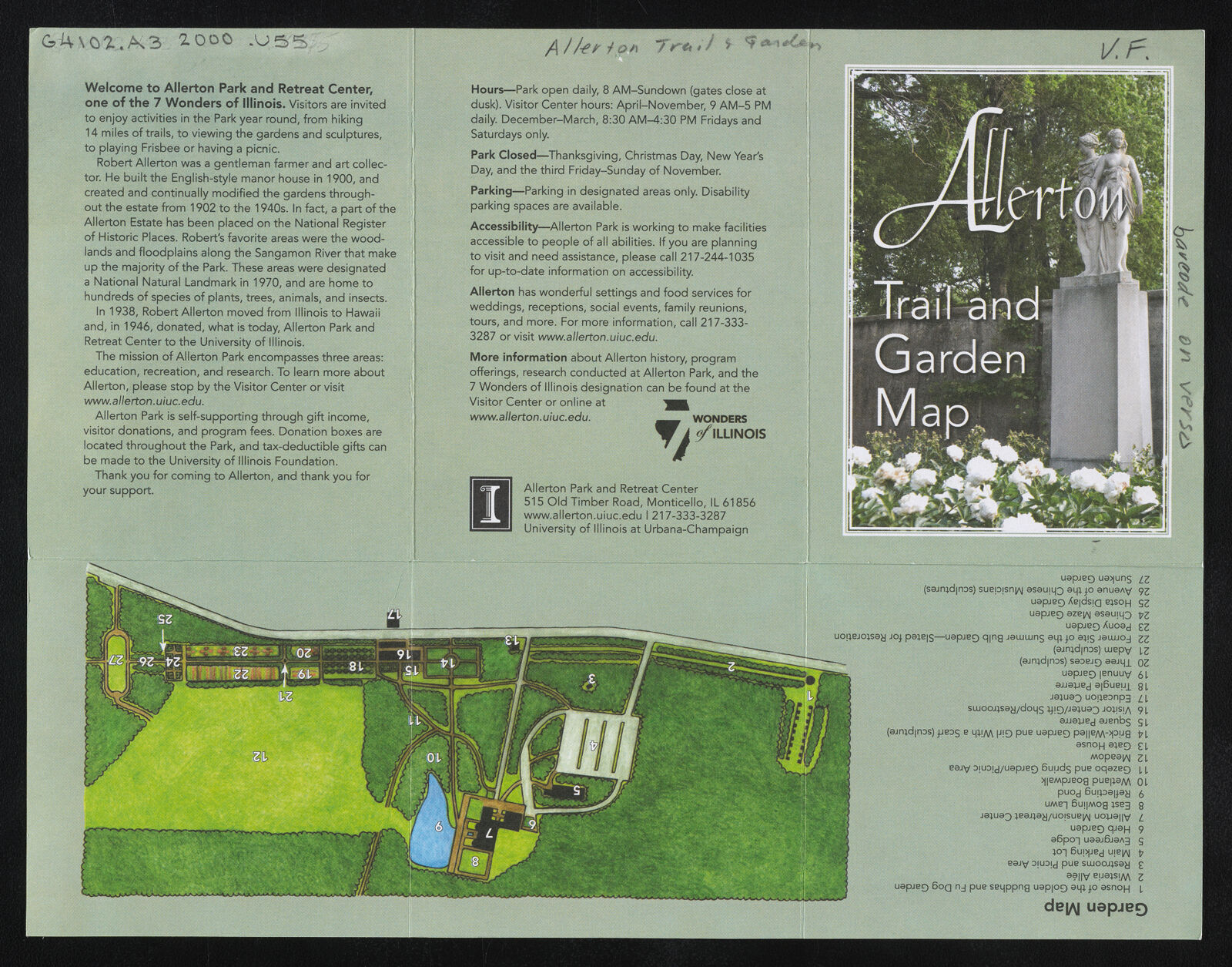 Allerton Trail and Garden Map Digital Collections at the University