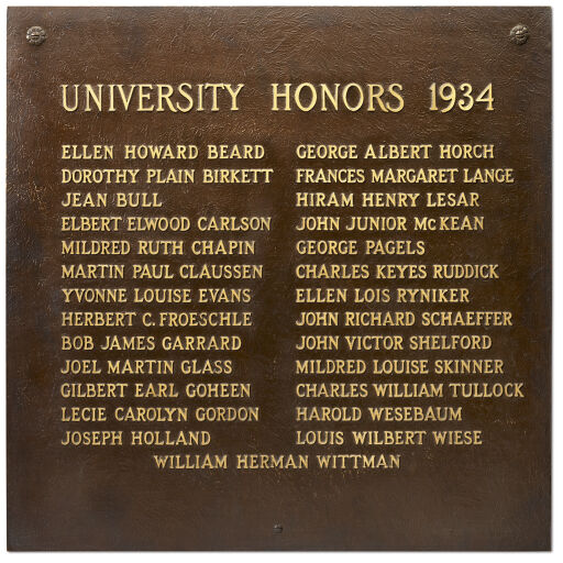University Honors — the Bronze Tablets Digital Collections at the