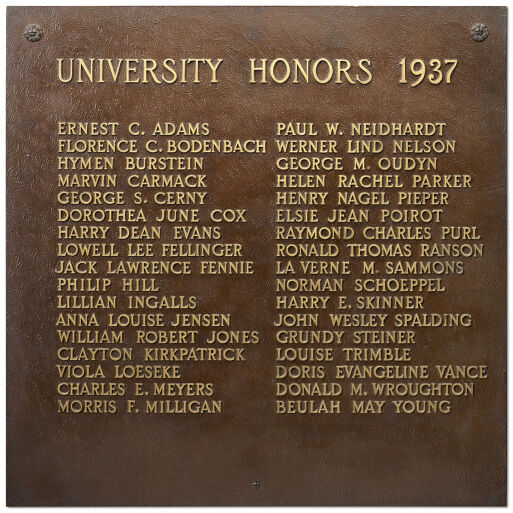 University Honors — the Bronze Tablets Digital Collections at the