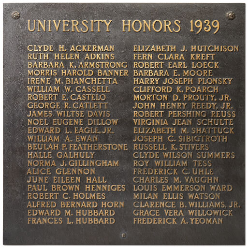 University Honors — the Bronze Tablets Digital Collections at the