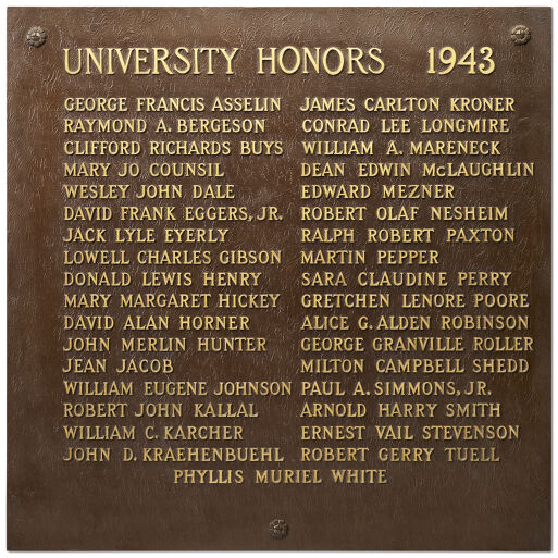 University Honors — the Bronze Tablets Digital Collections at the