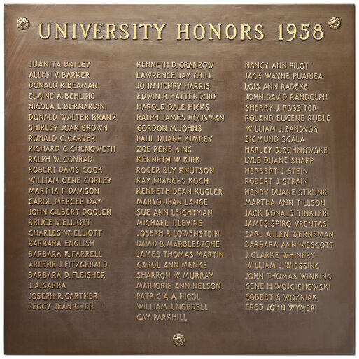 University Honors — the Bronze Tablets Digital Collections at the