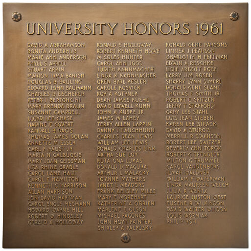 University Honors — the Bronze Tablets Digital Collections at the