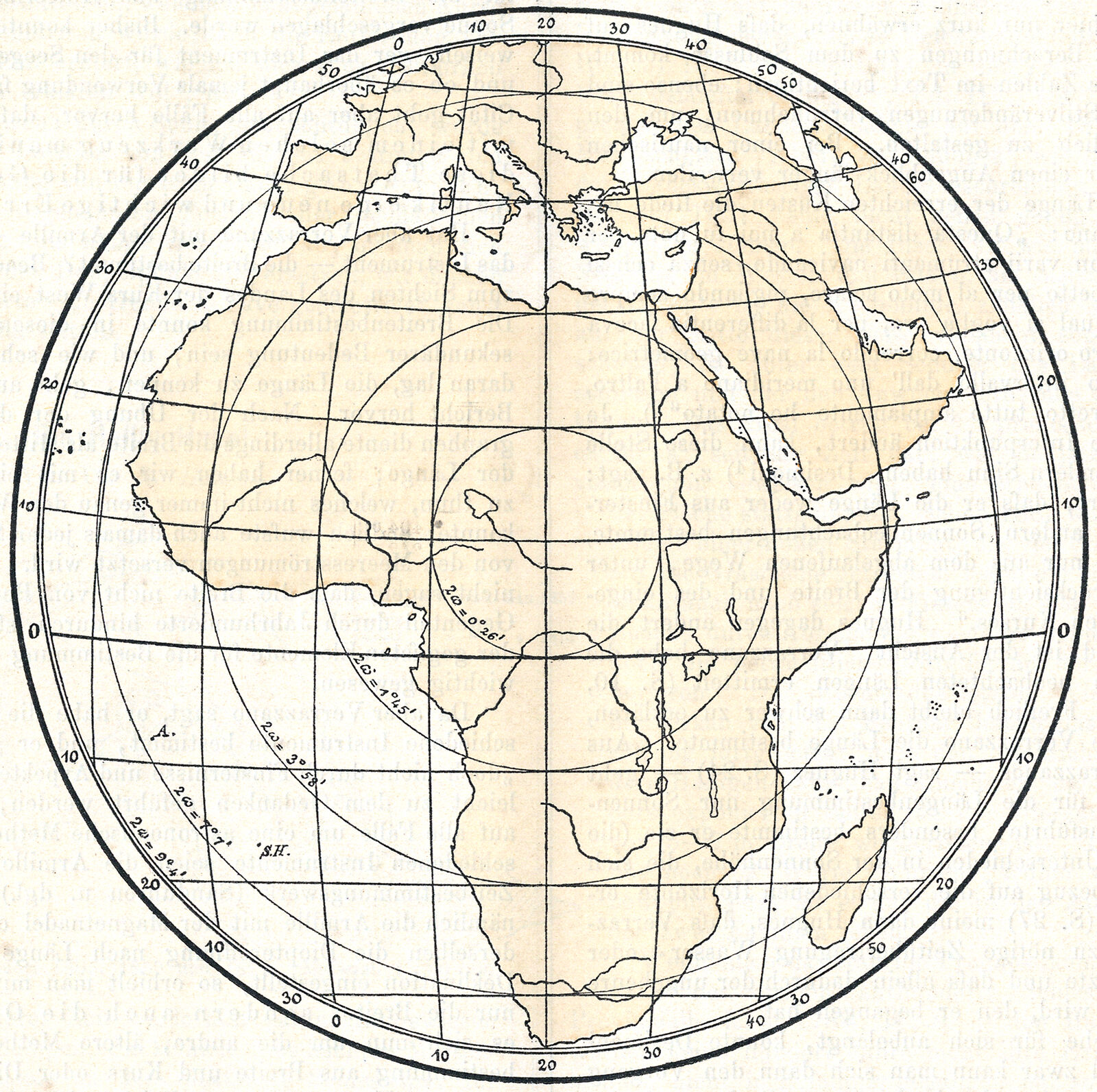 Flachentreue Azimutal Projektion für die Karte von Afrika | Digital ...