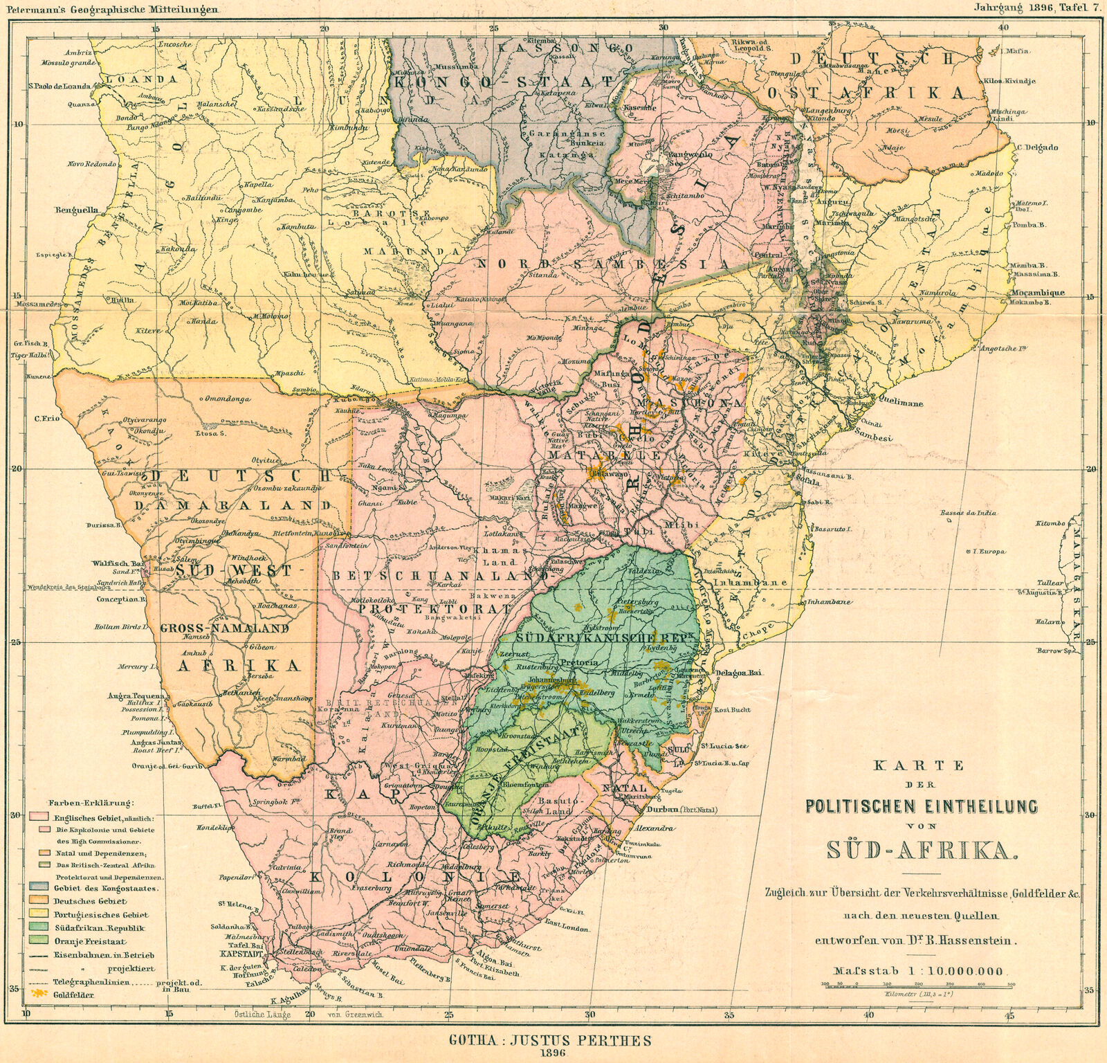 Karte der Politischen Einteilung von Süd-Afrika… | Digital Collections ...