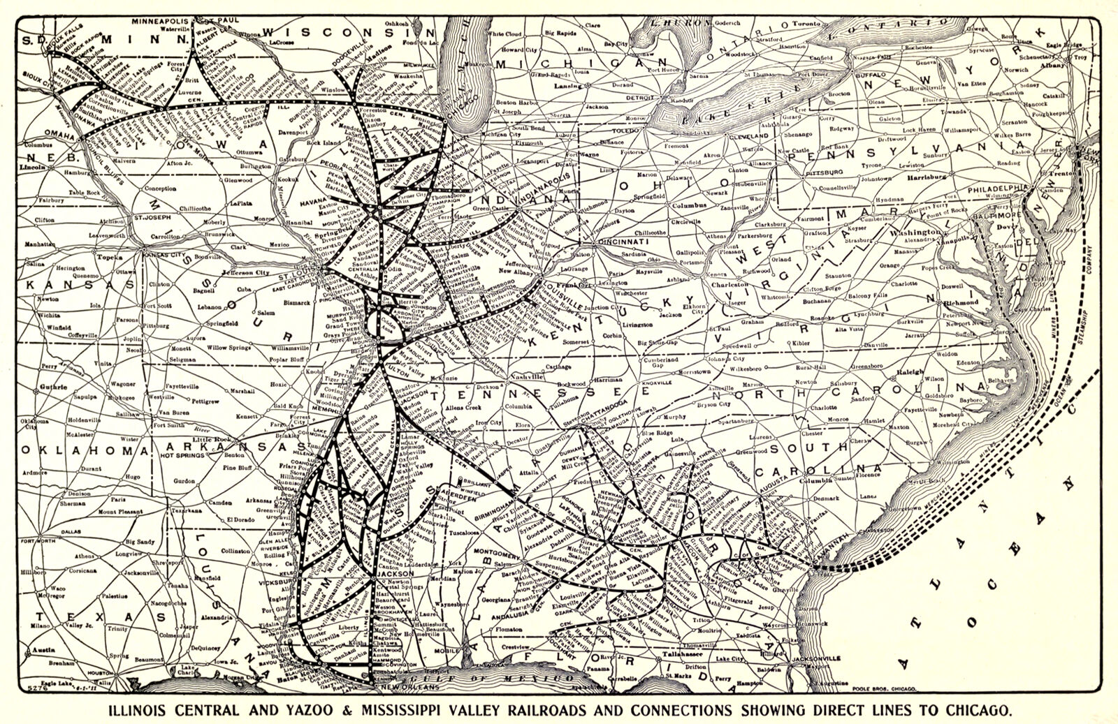 Railway Lines South From Chicago 