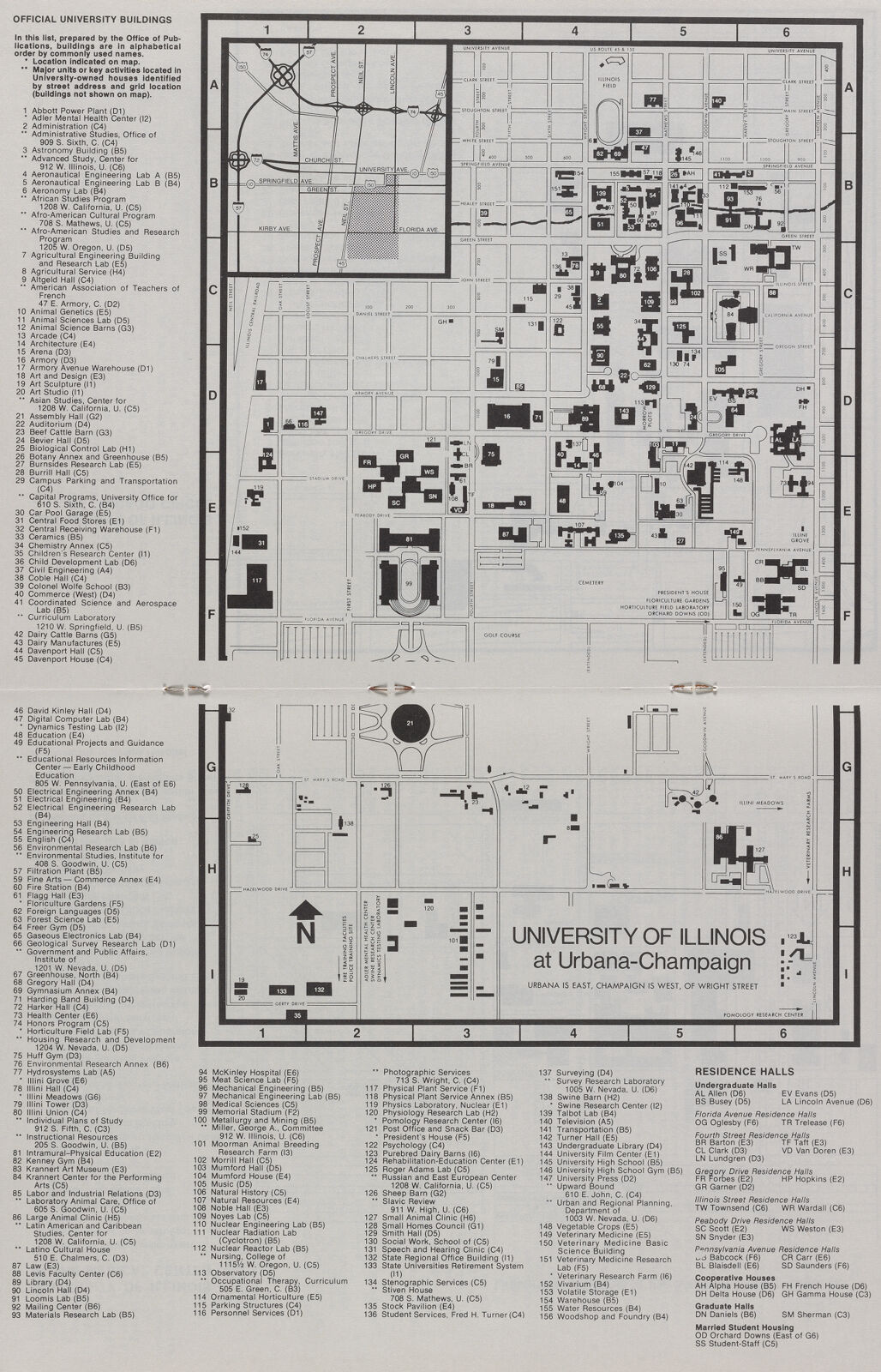 Campus Map 1980 1981 Digital Collections At The University Of Illinois At Urbana Champaign 7918