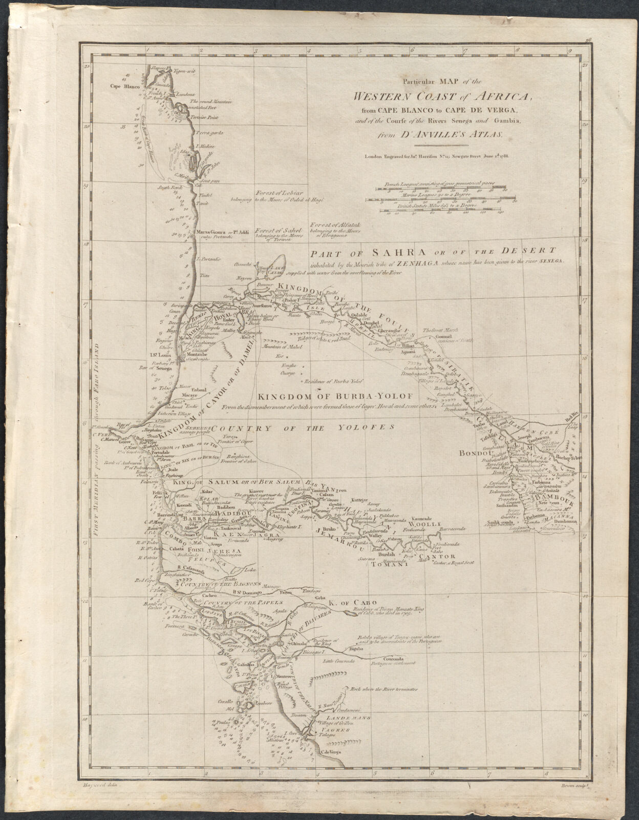 Particular Map of the Western Coast of Africa from Cape Blanco to Cape ...