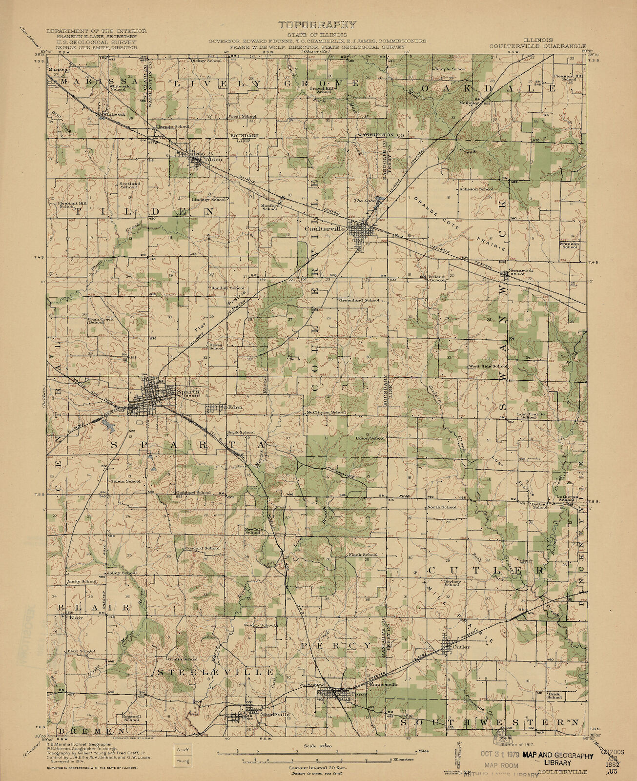 Illinois, Coulterville quadrangle topography Digital Collections at