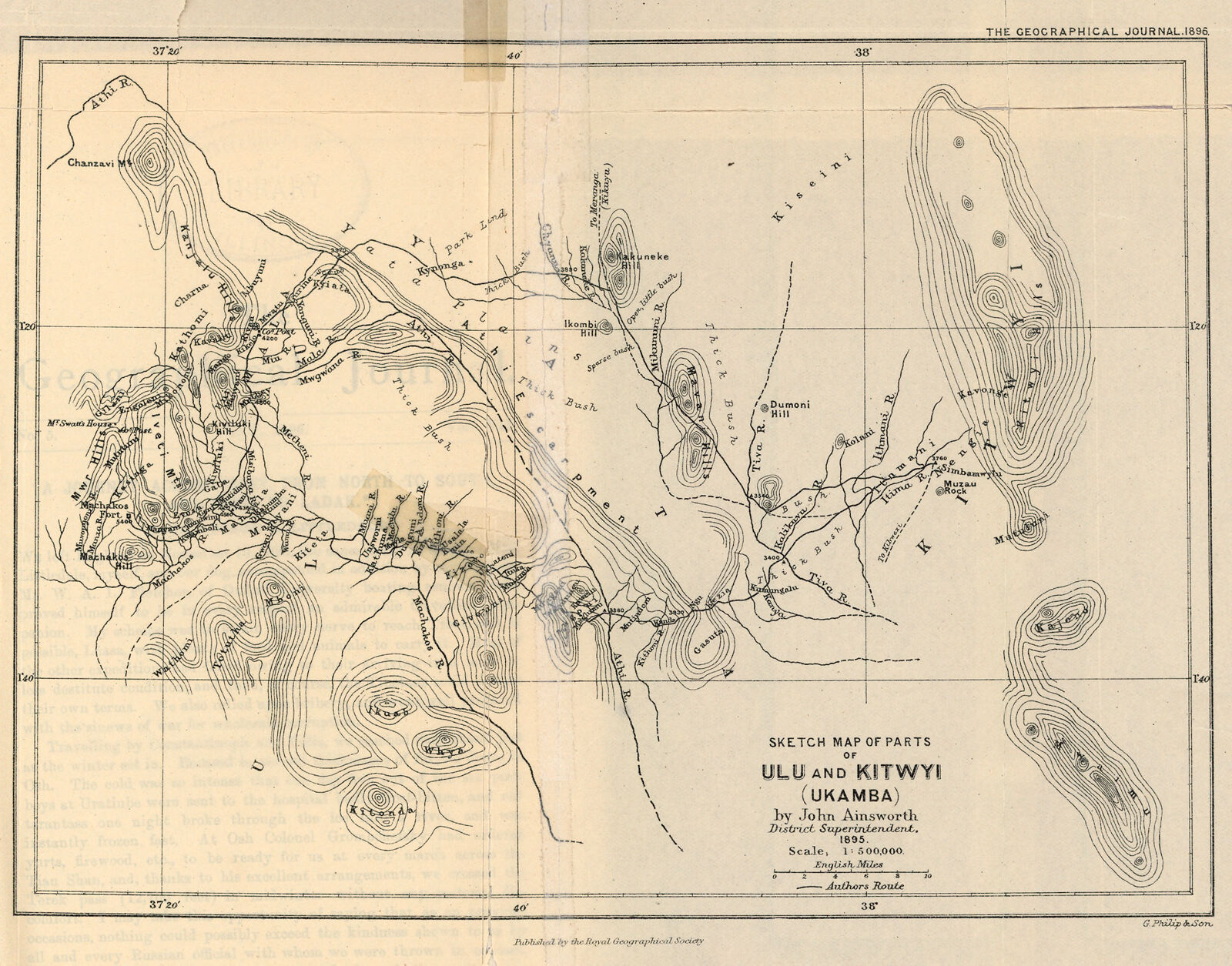 Sketch Map of Parts of Ulu and Kitwyi (Ukamba) | Digital Collections at ...