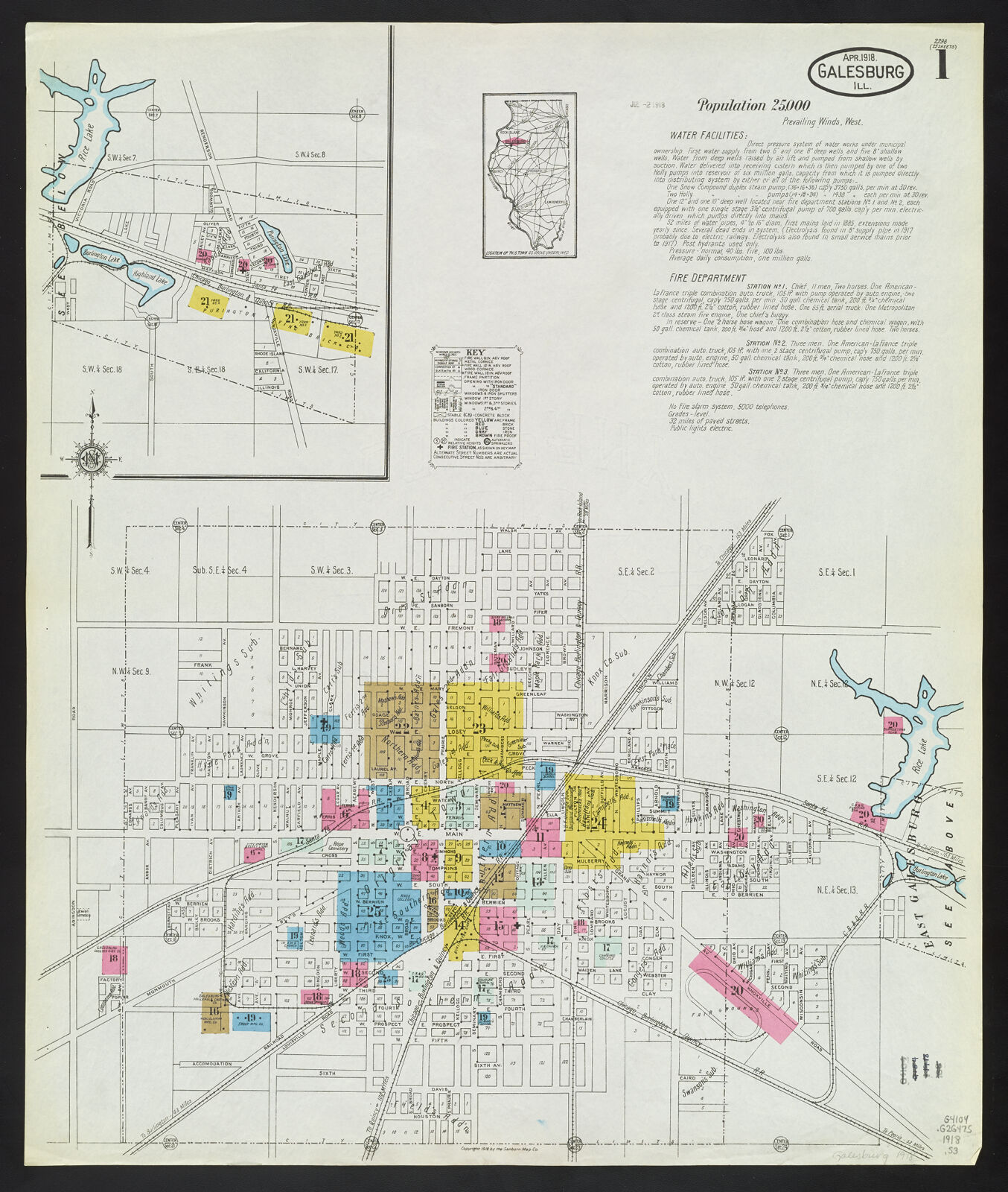 Insurance maps of Galesburg, including East Galesburg, Illinois, April