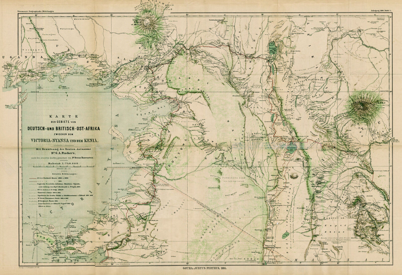 Karte Der Gebiete Von Deutsch Und Britisch Ost Afrika Zwischen Dem Victoria Nyansa Und Dem Kenia Digital Collections At The University Of Illinois At Urbana Champaign Library