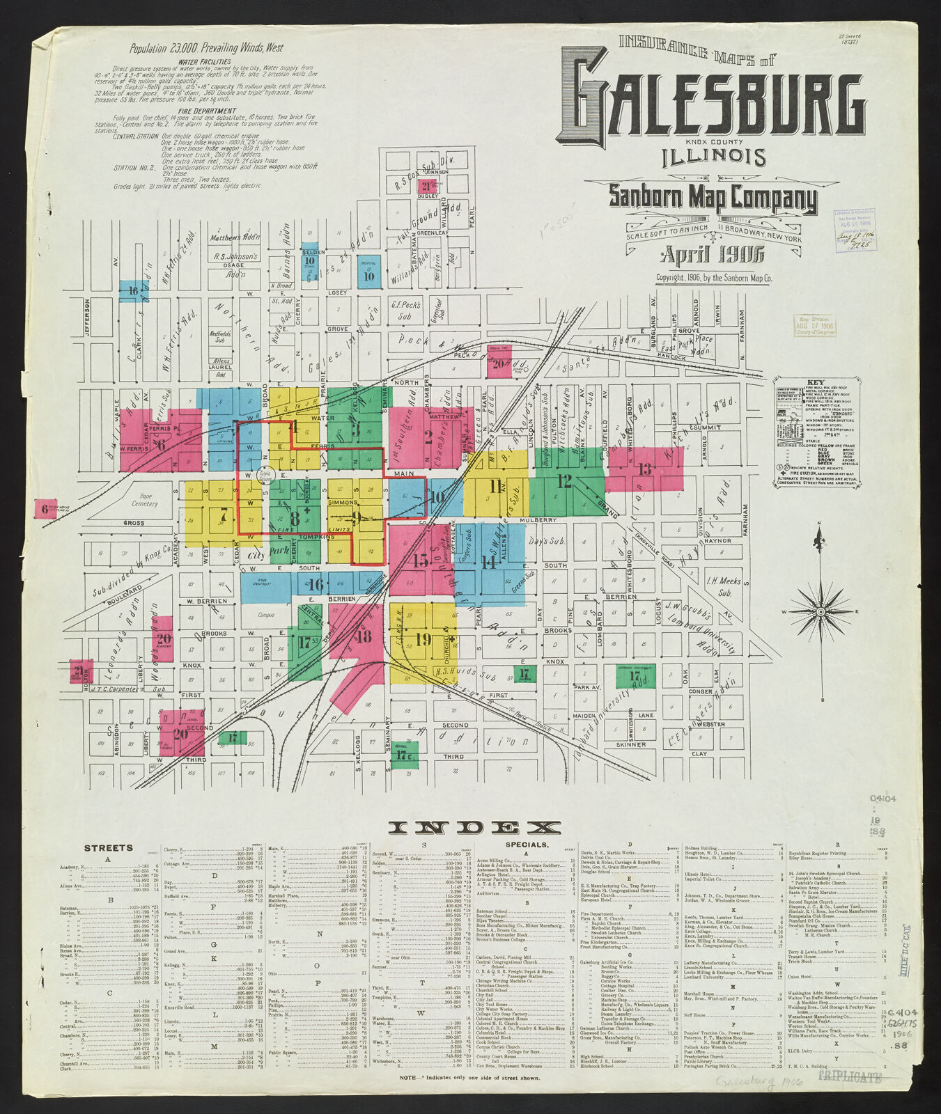 Insurance maps of Galesburg, Knox County, Illinois, April 1906 ...