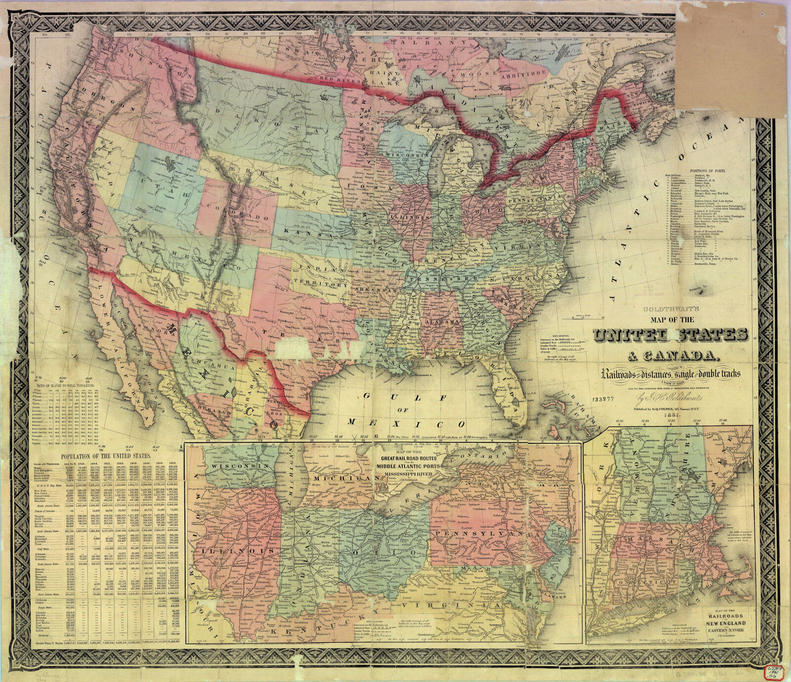 Goldthwaite's map of the United States & Canada : exhibiting the ...