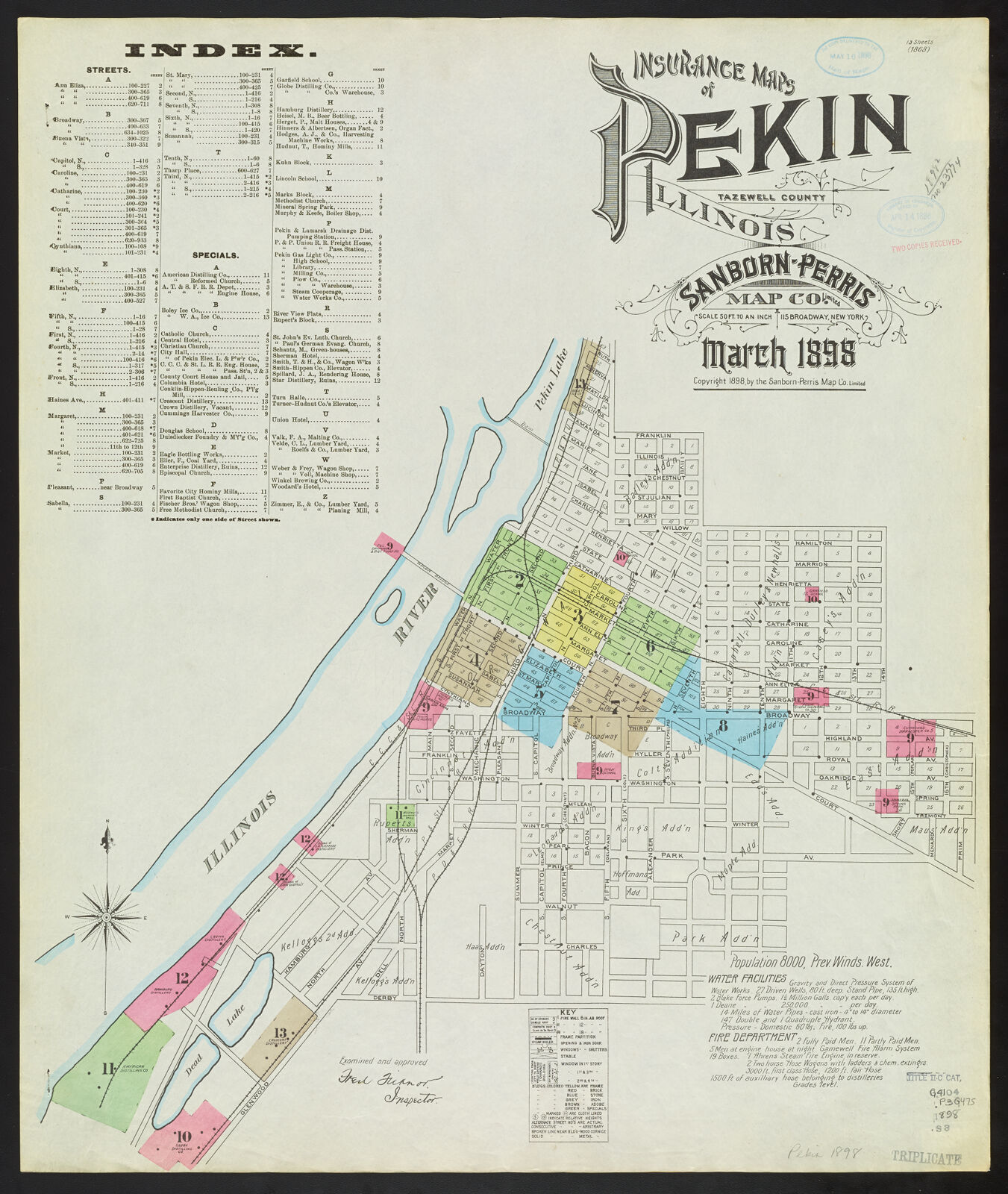 Insurance maps of Pekin, Tazewell County, Illinois, March 1898